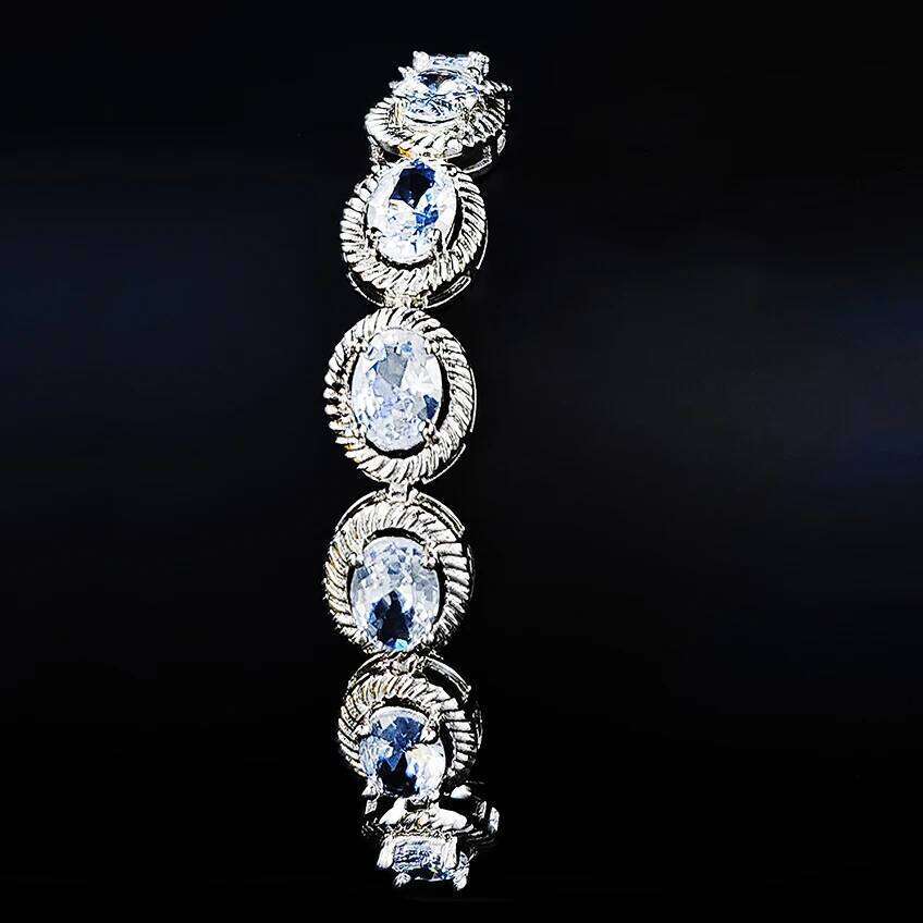 2024 New Arrival Luxury Oval Silver Color On Hand Bracelet Bangle For Women Anniversary Gift Jewelry Bulk Sell S6116 Z260313