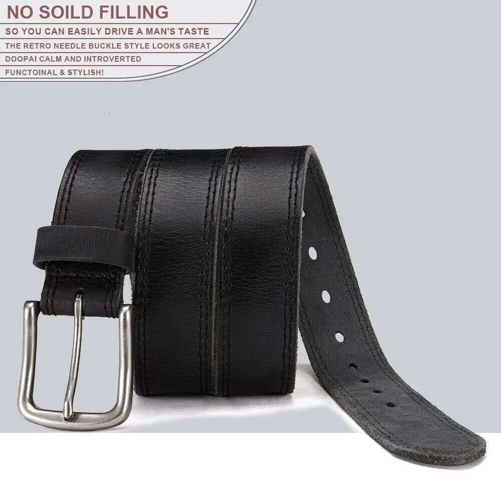 JACNAIP Genuine Leather Fashionable Metal Alloy Pin Buckle Adult Luxury Brand Jeans Business Casual Waist Men's Belt Z260226