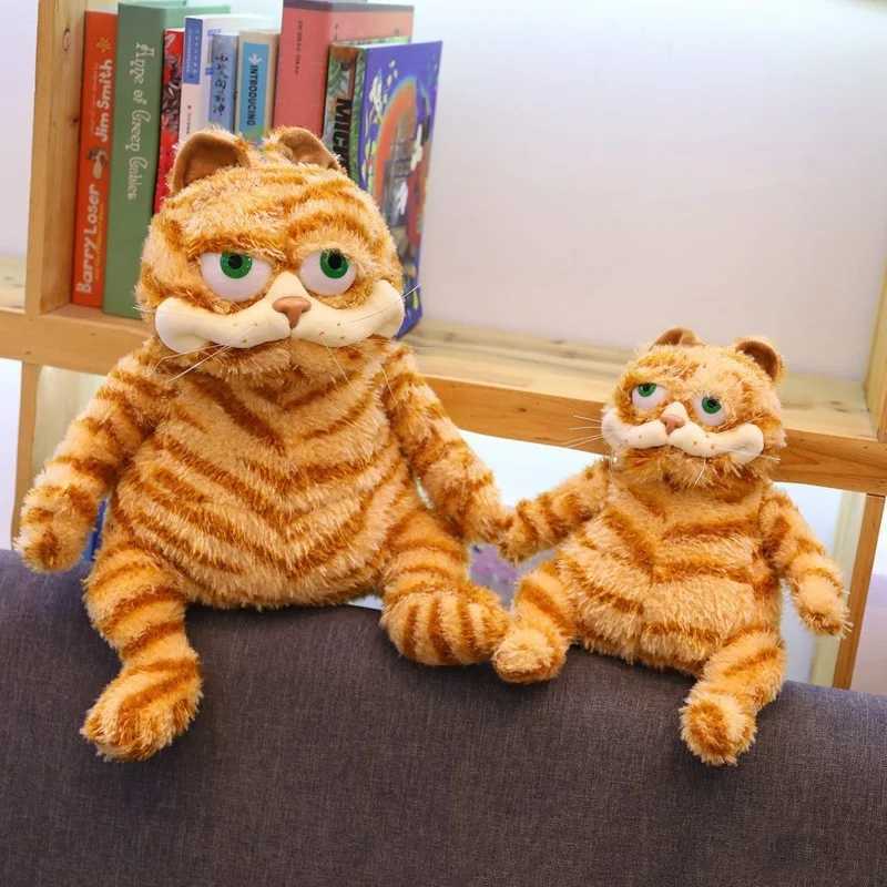 Fat Orange Plush Cat Stuffed Animals Toy Lifelike Yellow Tabby Cat Kitty Toy for Boys and Girls Children Xmas Birthday Y260314