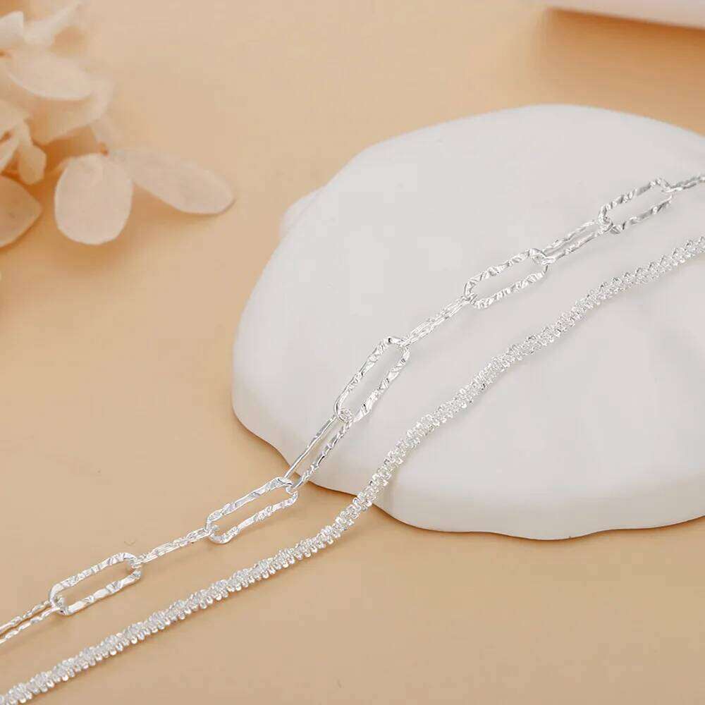 925 Sterling silver beautiful double chain bracelets for women fashion original party wedding engagement Jewelry holiday gift Z260313