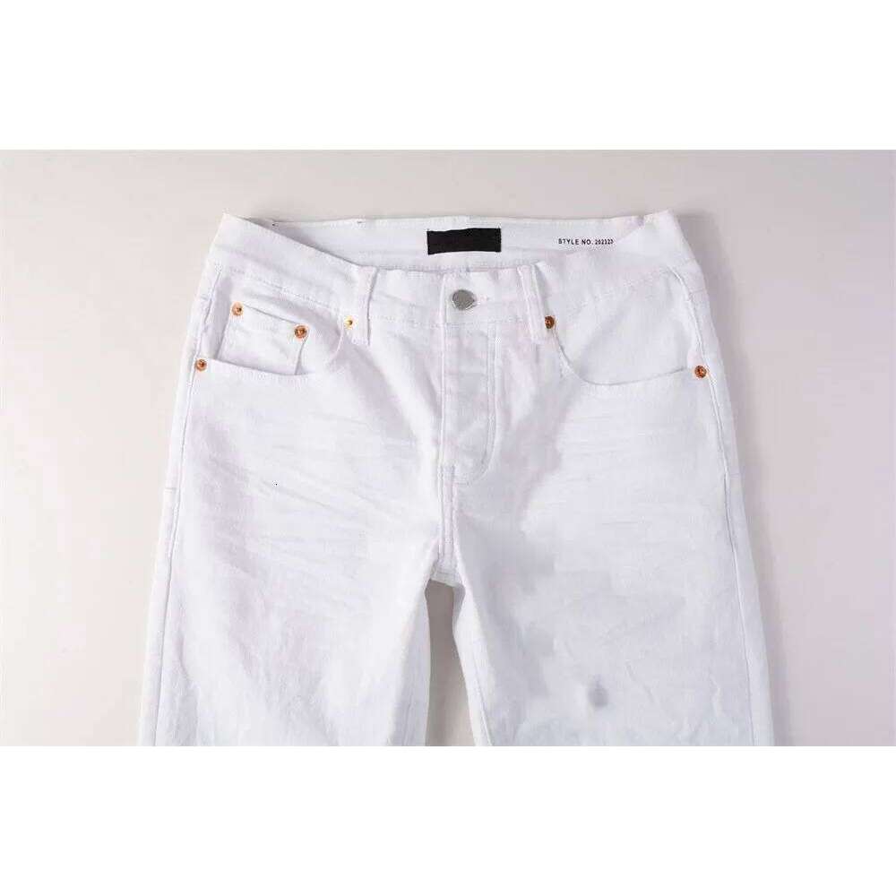 Men Fashion High Street Classic style Low Rise Skinny Jeans White Paint Distressed Repaired Top Quality Denim Pants Brand 26H0314