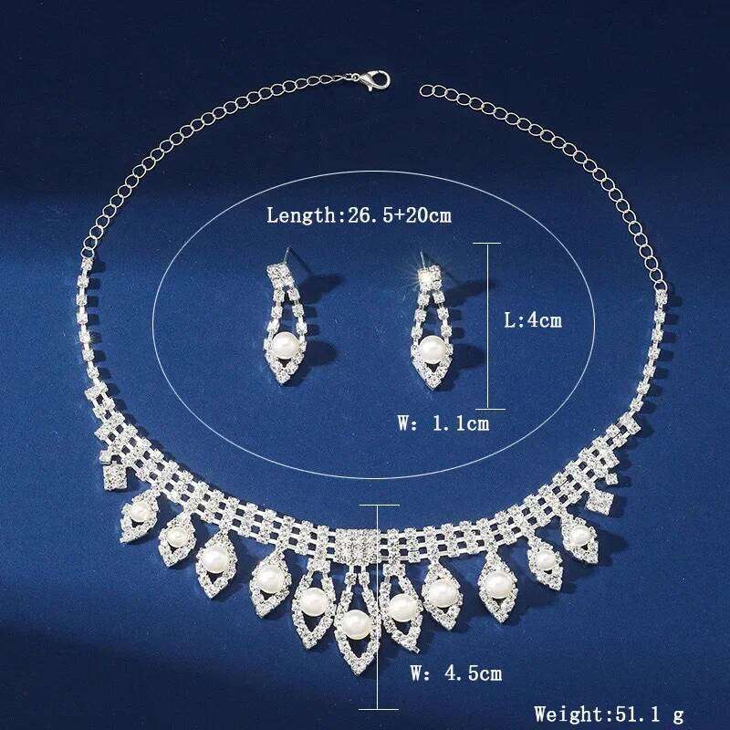FYUAN 9 Style Pearl Necklace For Women Long Tassel Hollow Rhinestone Earrings Wedding Bride Jewelry Sets Accessories Z260313