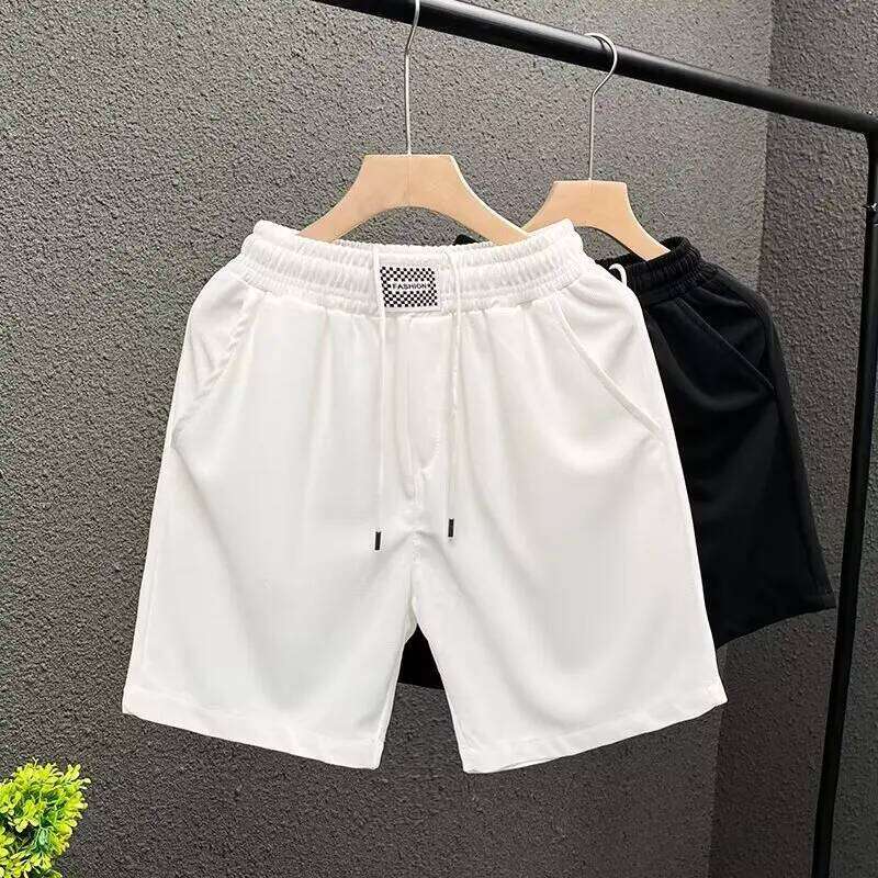 High End Casual Shorts Men's 2024 Summer New Trend Thin Style Trendy Sports Slim Fit Five Quarter Pants Streetwear Fitness Z260314