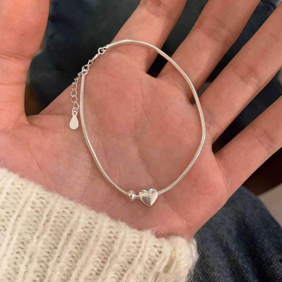 XIYANIKE Silver Color Love Heart Snake Chain Bracelet For Women Girl Summer Fashion New Jewelry Gift Party pulseras mujer Z260313