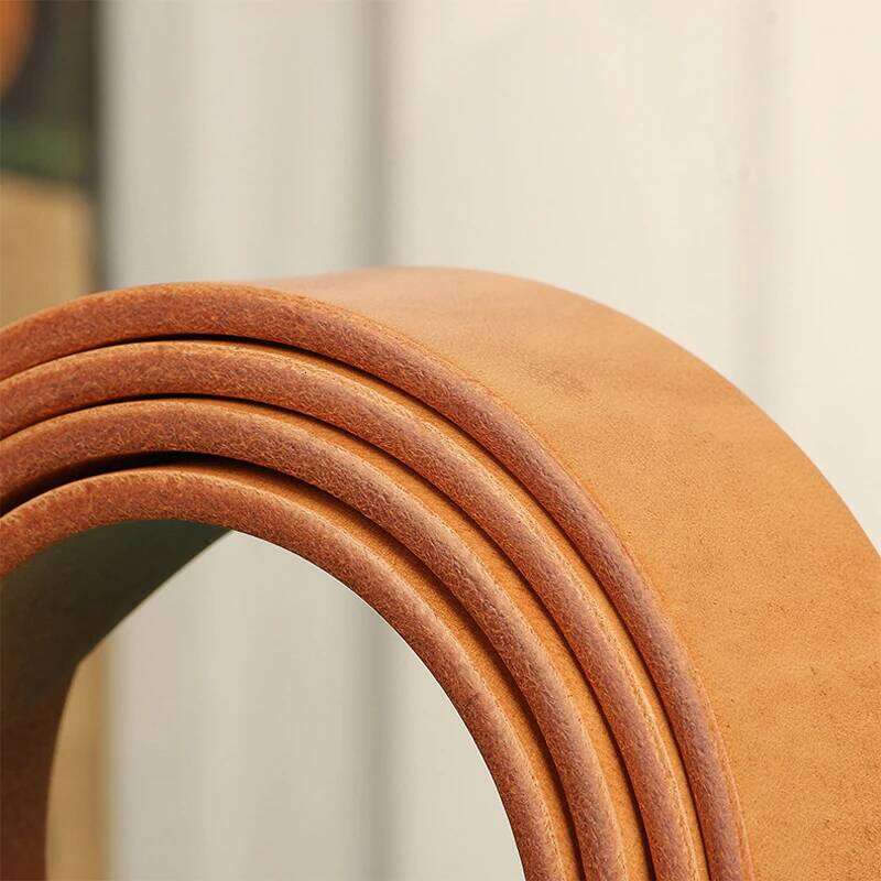 3.8Natural color cowhide Belt Without Buckle Men Plant Tanned Top Genuine Leather DIY Belts For Man Casual Jeans Luxury Z260226