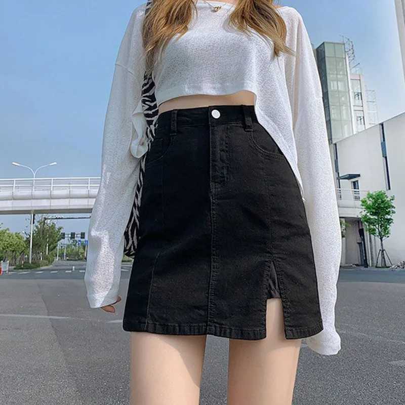 Summer Classic Fashion Women High Waist Denim Skirt s Slim Fit Thin Mini Dress Lady Korean Casual A-Line Short Skirt M260314