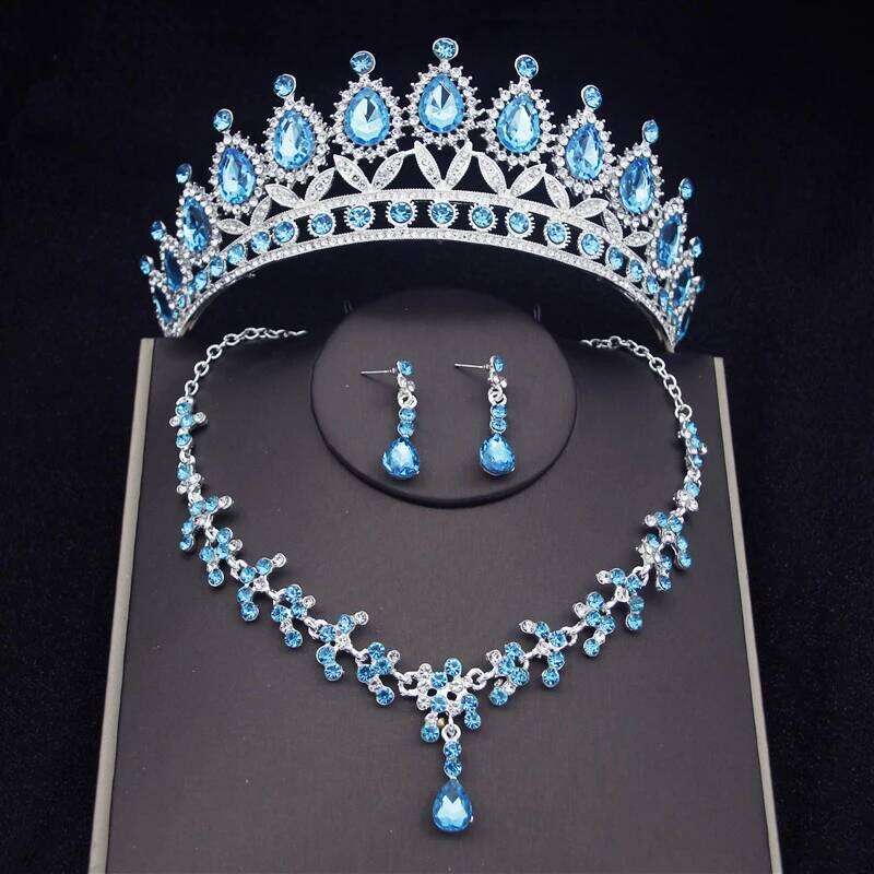 Princess Bridal Tiaras Jewelry Sets for Women Crown and Earring Necklace Set Birthday Party Wedding jewelry Bride Accessories Z260313