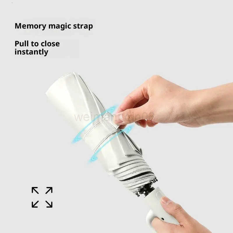 Ring Buckle Design Automatic Umbrella For Men Women Folding 105CM Large Strong Sunshade UV Protection Umbrella H260314