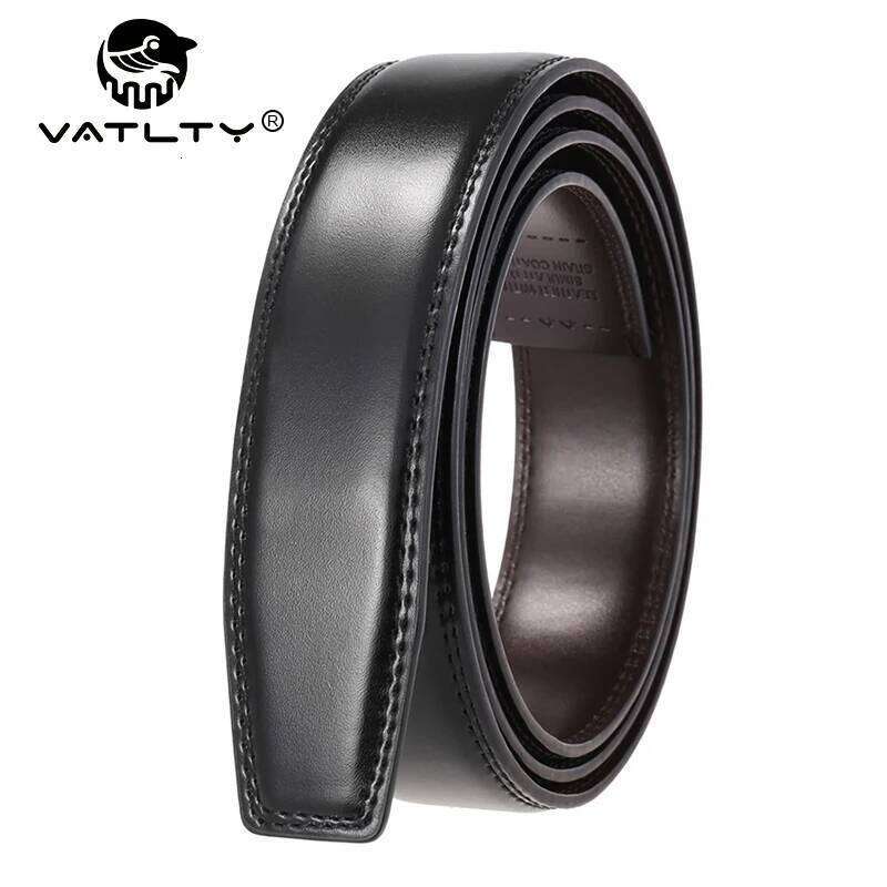 VATLTY 2021 No Buckle Leather for Men 3.5cm Natural Cowhide Trouser Non-porous Black Belt Girdles Male Gifts Z260226