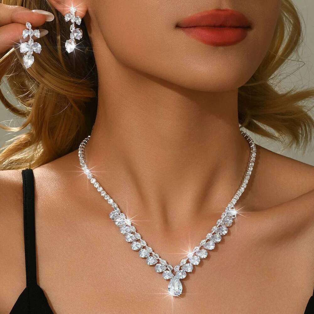 Trendy personalized design, oval shaped super sparkling naked diamond, elegant and simple necklace, earrings, bracelet, ring Z260313