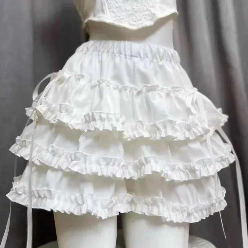 Sweet Kawaii Lolita Style Princess Vintage Cake Skirt Women Cute Lace Ruffles Party Mini Skirts Harajuku Y2k Faldas Mujer M260314