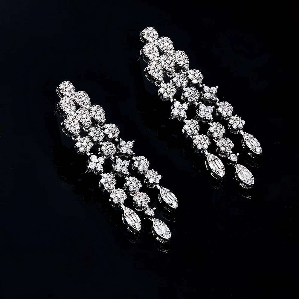 2024 4-piece African Blue Bridal Jewelry New Fashion Dubai Necklace Set Women's Wedding Party Accessories Z260313