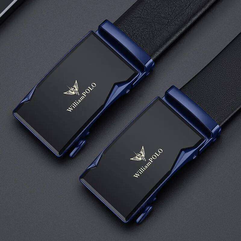 Men's leather fashionable automatic buckle belt, personalized and versatile casual belt Z260226