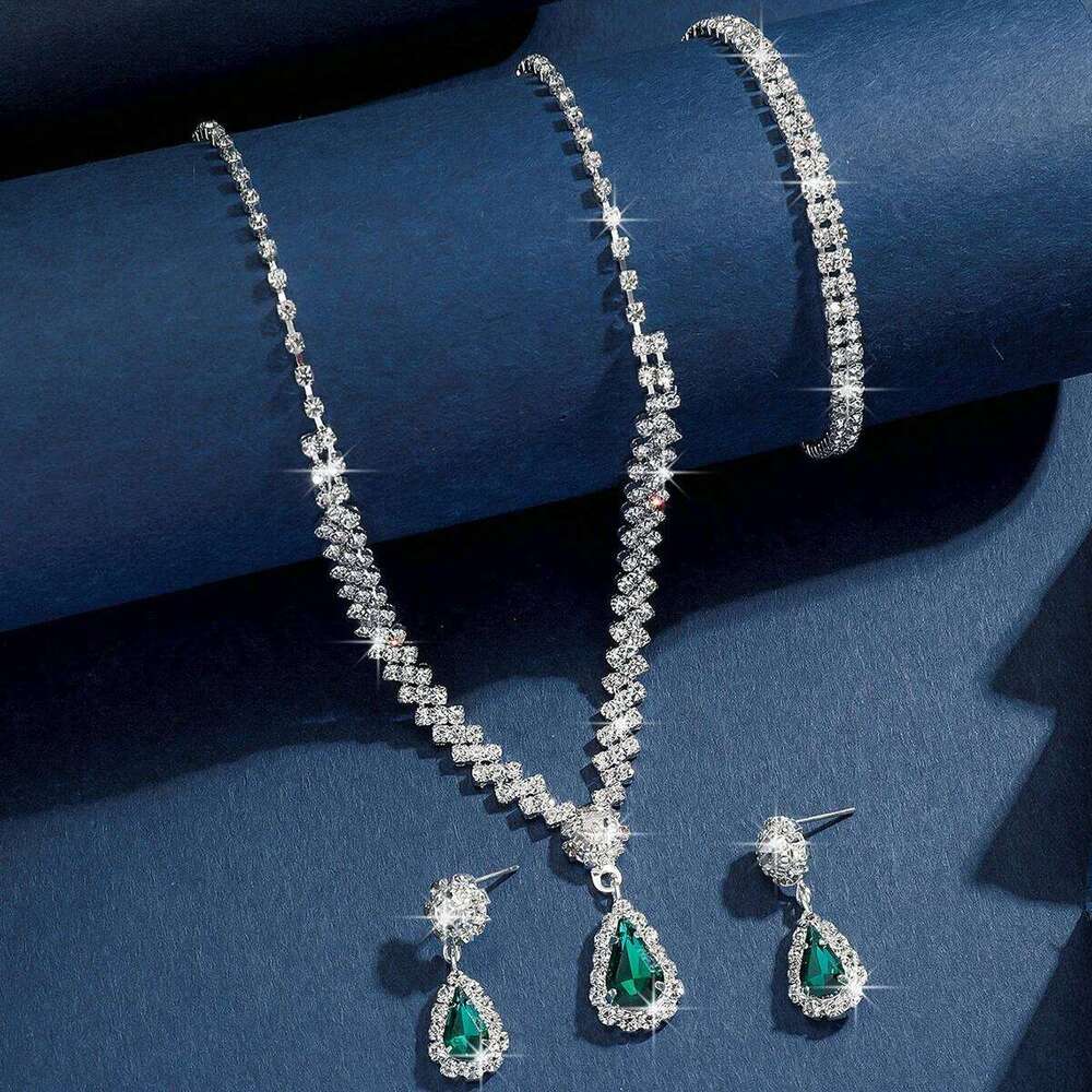 4PC Women's Fashion Simple Necklace Earrings Bracelet Jewelry Set Suitable for Wedding, Party, Festival Gifts Z260313