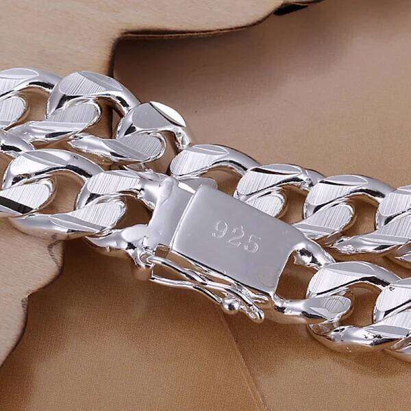 URMYLADY high quality fashion hot sale 925 Silver Bracelets charm 10MM chain Men Women wedding gift factory price Z260313