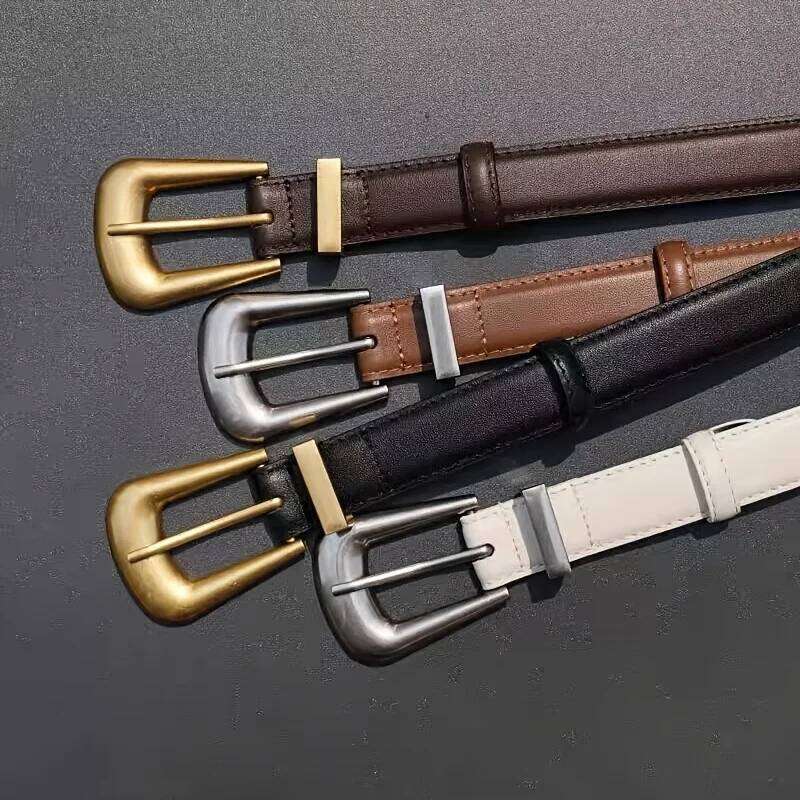 Luxury Fashion Belt Women Genuine Leather Skinny Waistband Pin Buckle Black Belts for Jeans and Dresses Z260226