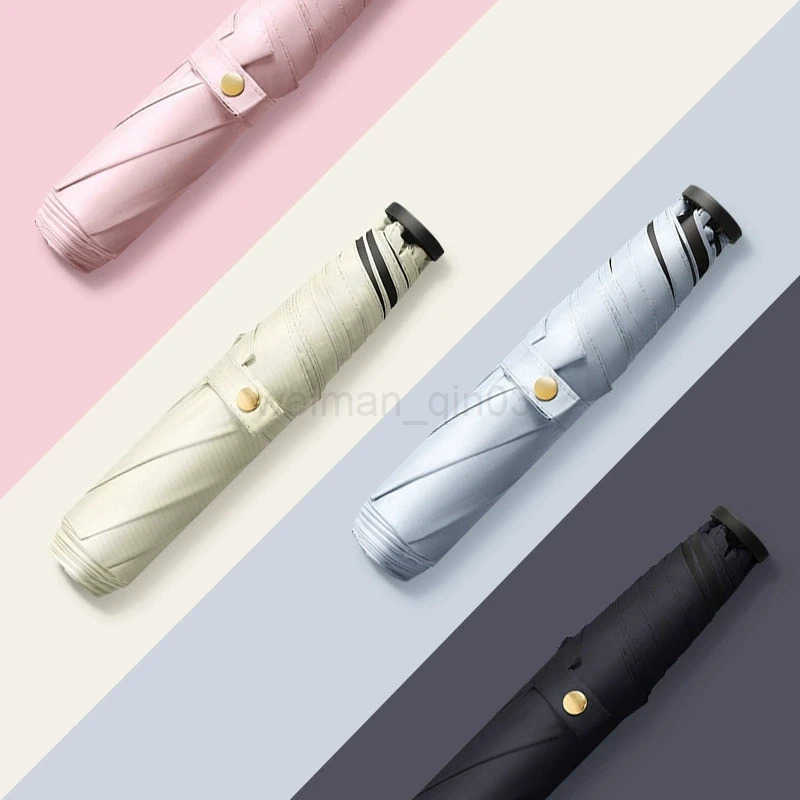 Ultra-light UPF50 Umbrella Carbon Fiber Sun UV Protection Portable Umbrella Vinyl Folding Rain Parasol PocketPencil Umbrella H260314