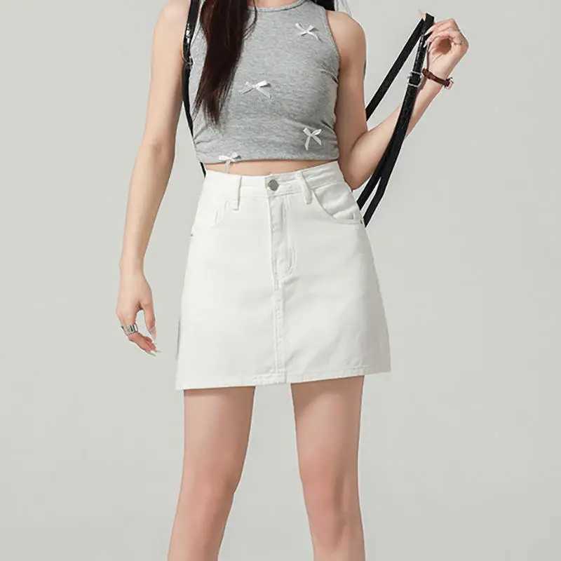 Spicy Personali High Waist Denim Skirt Womens Spring Summer New Versatile Slimming A-Line ort Skirt M260314