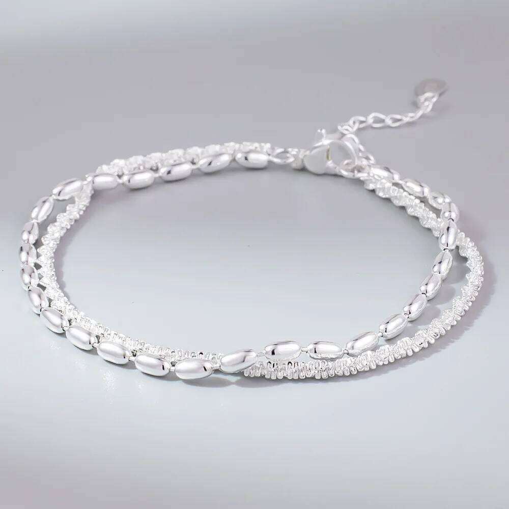 New 925 Sterling Silver Sparking Starry Sky Bracelets For Women Girls Vintage Double Layer Chain Bracelet Party Jewelry Z260313