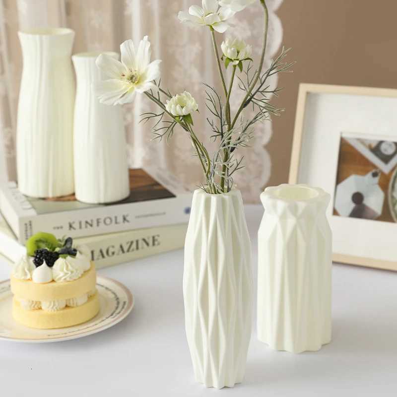 Nordic Plastic Flower Vase Hydroponic Pot Vase Decoration Home Desk Decorative Vases For Flowers Decoration Y260314