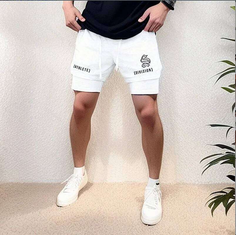NEW 2 IN 1 Sport Running Casual Breathable Double-deck Jogging Quick Dry GYM Fitness Workout Men Shorts Z260314