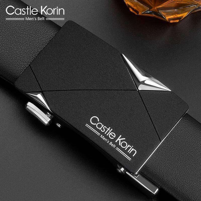 Men's leather automatic buckle fashion trend new Korean style 100-130cm soft cowhide retro business men's belt Z260226