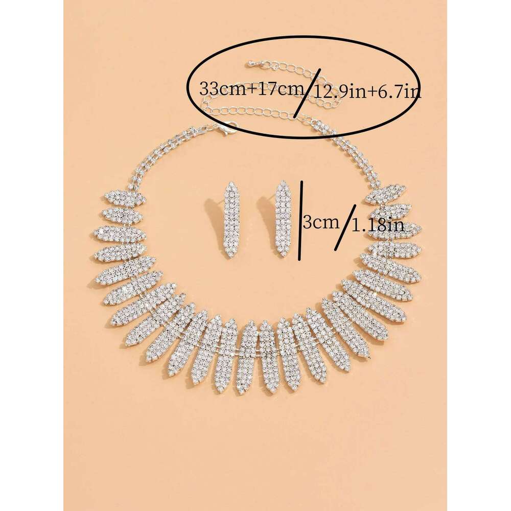 3 Women's Jewelry Set Tassel Water Diamond Earrings Necklace Luxury Party Fashion Accessories Z260313