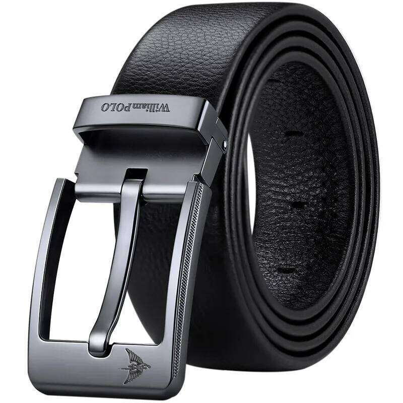 Men's leather casual fashionable needle buckle business belt, personalized denim belt Z260226