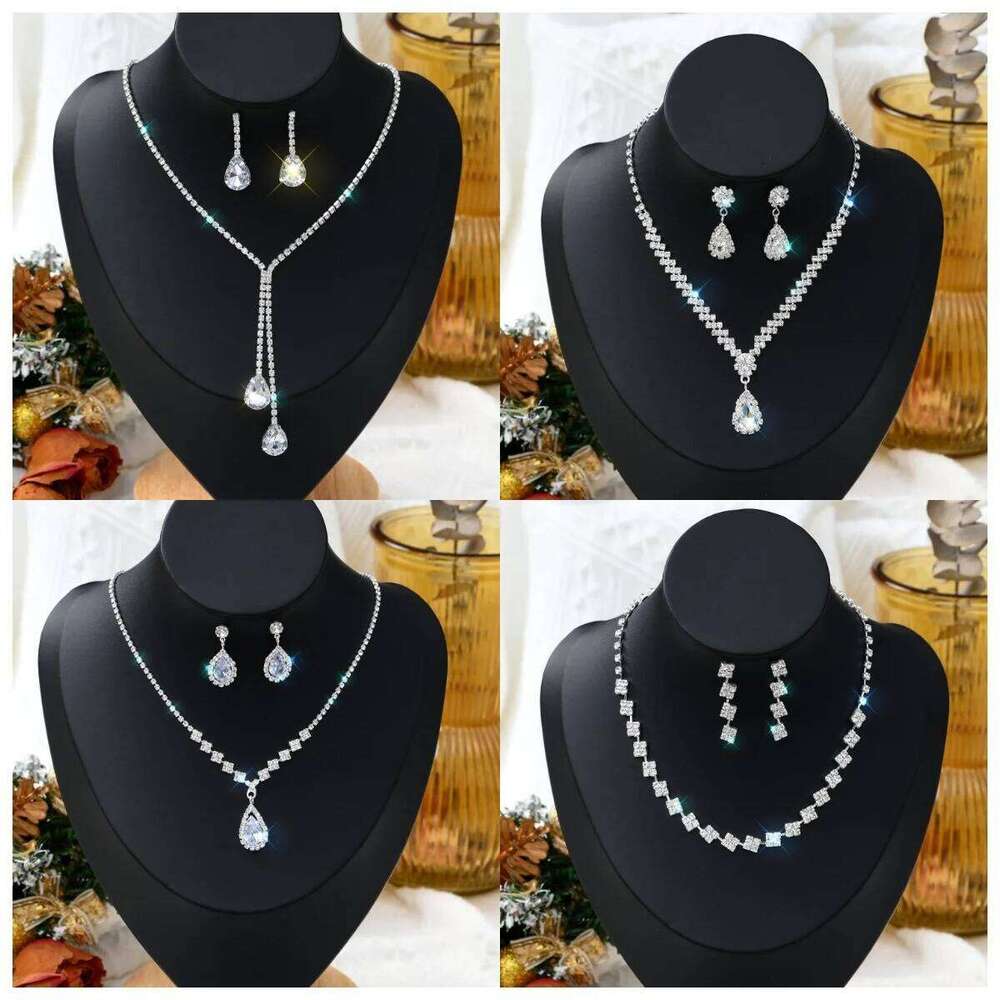 1 Set Of Fashionable And Simple Water Droplet Necklace, Earrings, Jewelry Set, Women's Wedding Banquet Party Daily Accessories Z260313