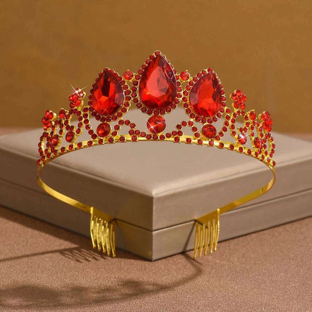 4PC Women's Fashion Water Drop Crown Necklace Earrings Jewelry Set Suitable for Wedding, Party, Festival Gifts Z260313