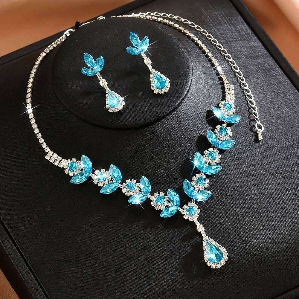 European and American Cross border New Products Sunflower Colorful Necklace Earrings Wedding Banquet Versatile Set Z260313