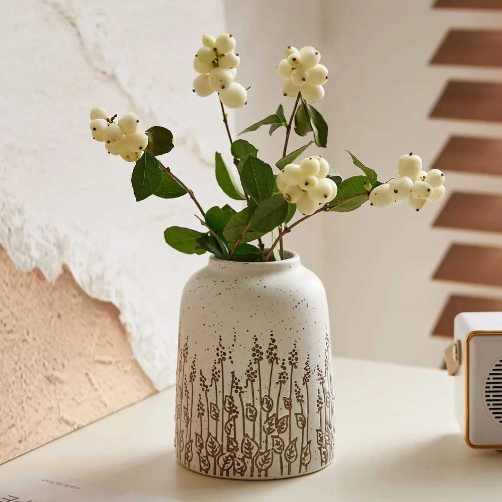 Countryside Style Ceramic Small Vase Lavender Water Nourishing Vase Living Room Table Decoration and Accessories Home Decoration Y260314
