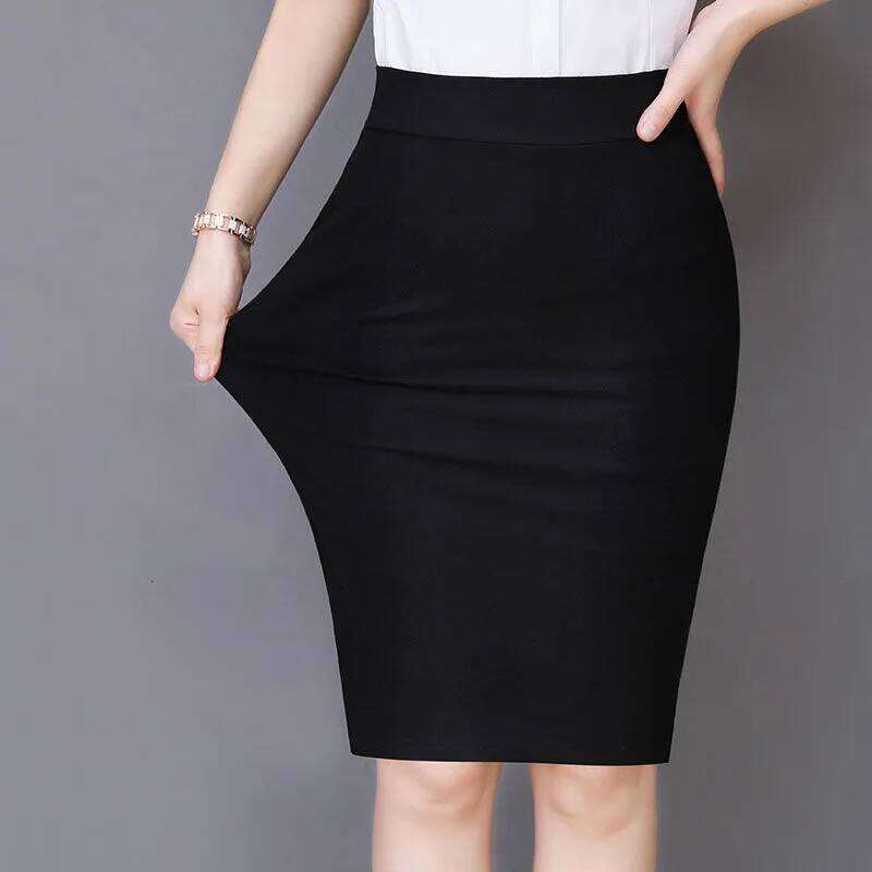 Office Lady Fashion Midi Black Split Skirts Spring Summer Temperament Koreon Streetwear Women Casual High Waist Slim Sexy Skirt Z260314