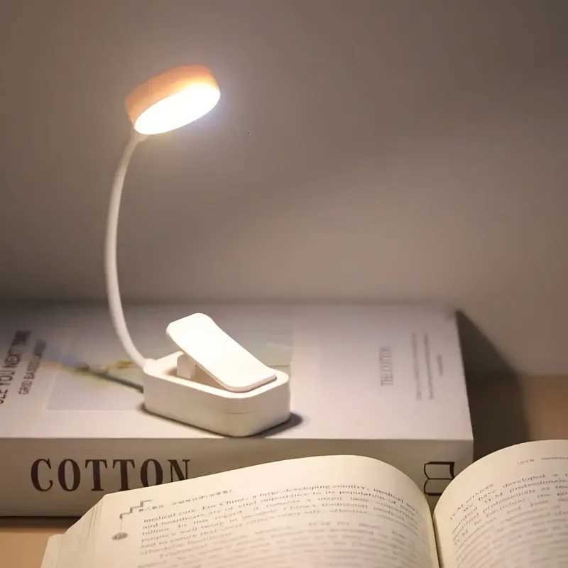 1Pc Portable LED Clip-on Reading Light Three Color Temperatures Long Press to Adjust Brightness White Shell Y260314