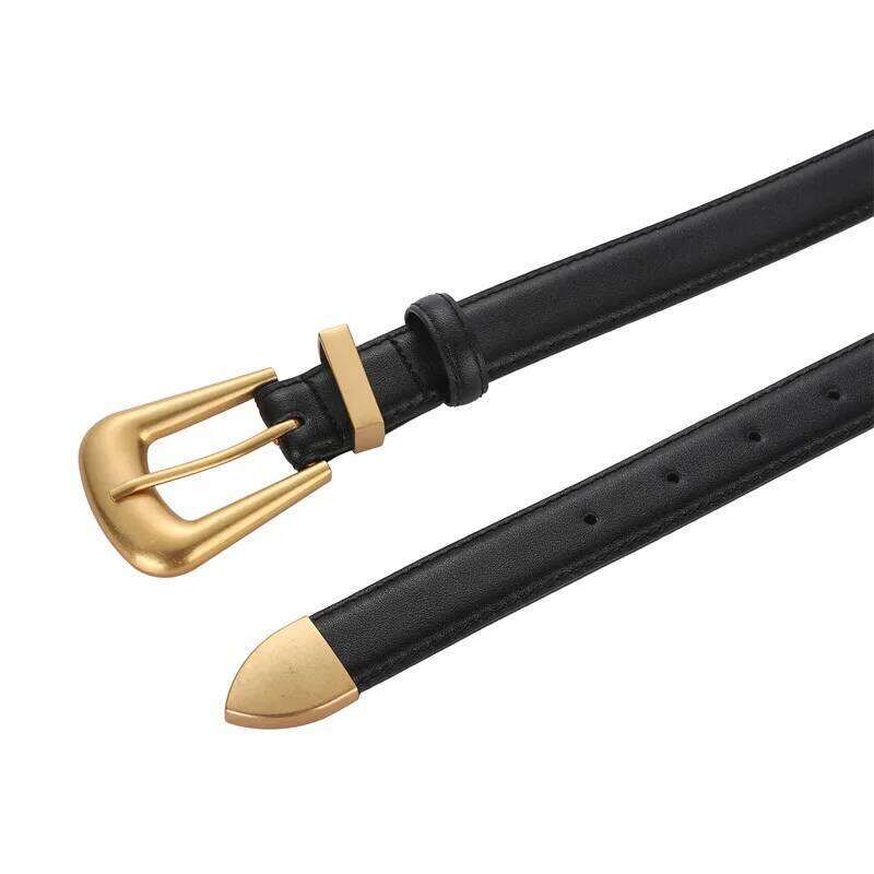 Luxury Fashion Belt Women Genuine Leather Skinny Waistband Pin Buckle Black Belts for Jeans and Dresses Z260226