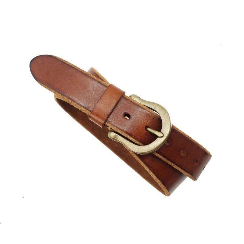 Vintage Luxury Genuine Leather Men's High Quality Copper Buckle Jeans Casual Belts Cowboy Waistband Male belt Z260226