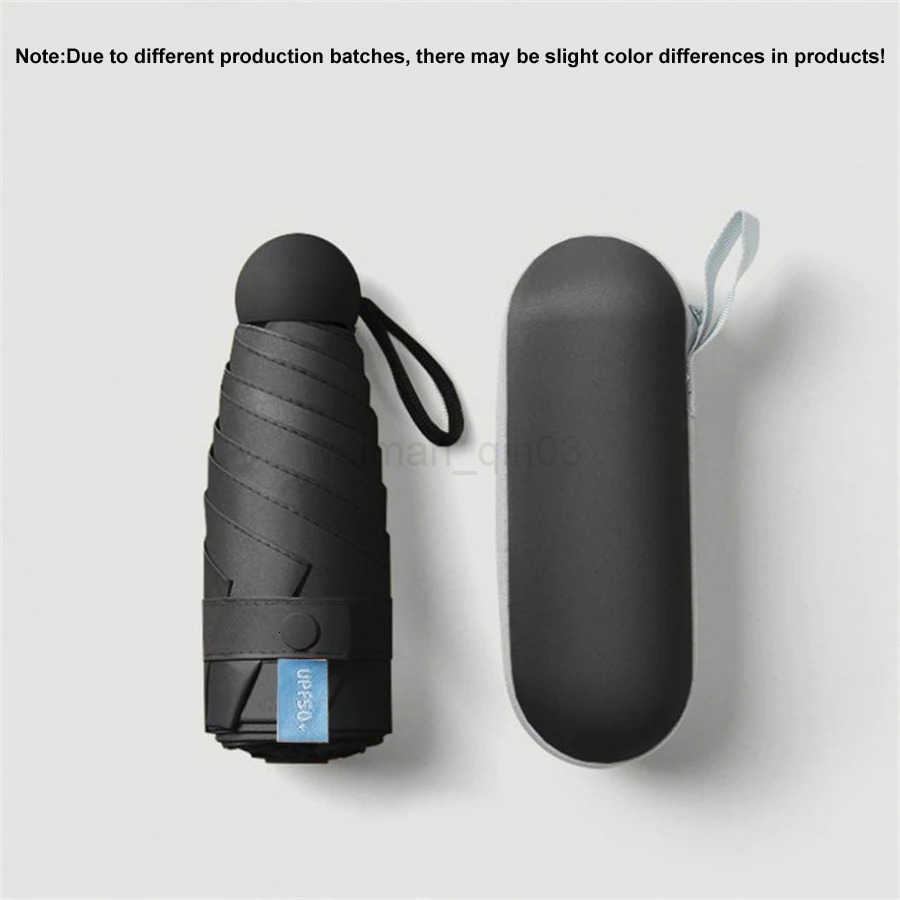 2pcs Portable Capsule Umbrella With Box Dual Use Sunshade And Rain Protection Lightweight Folding Umbrellas For Office Travel H260314
