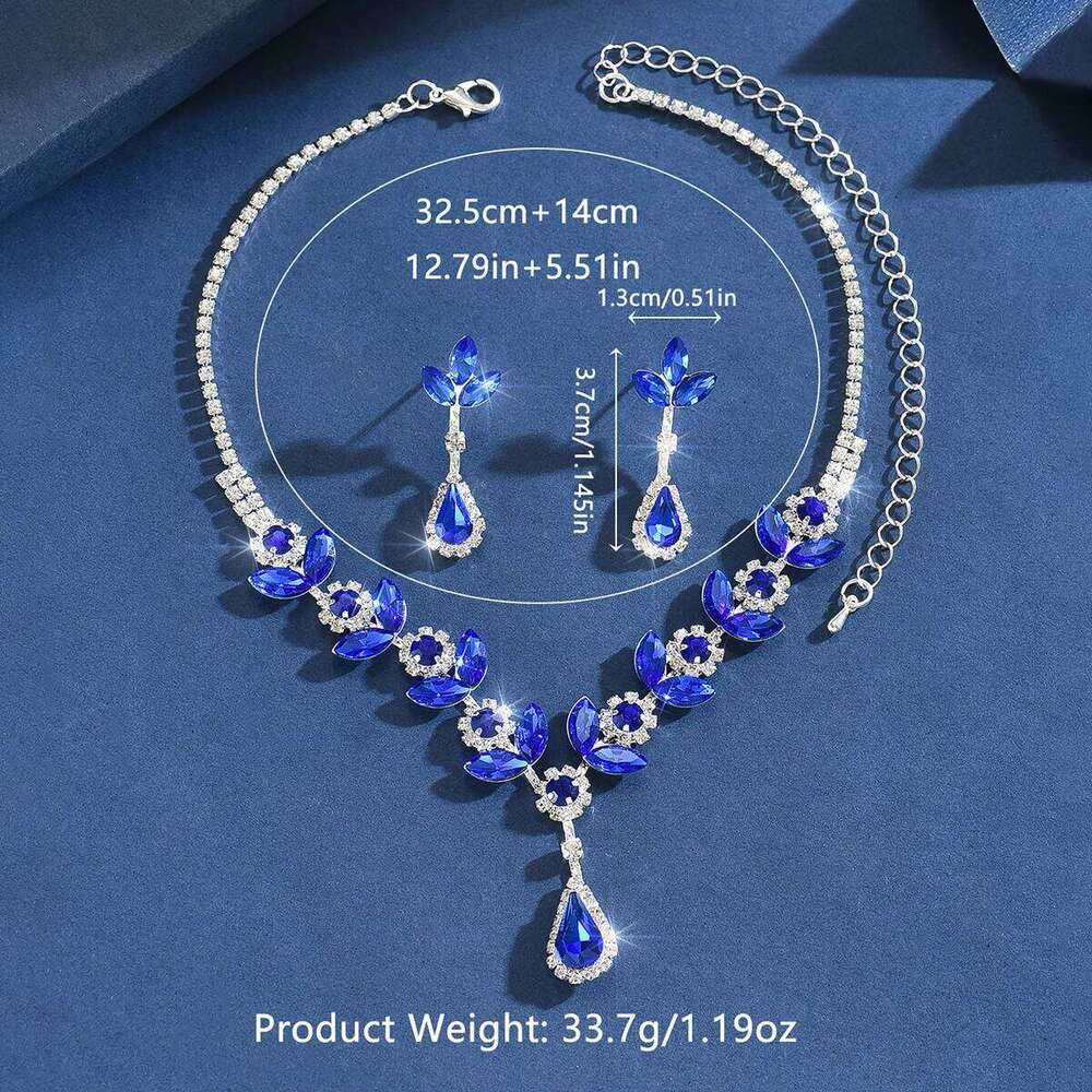 European and American Cross border New Products Sunflower Colorful Necklace Earrings Wedding Banquet Versatile Set Z260313