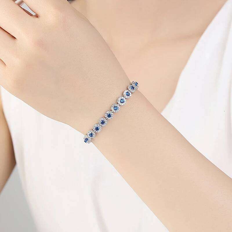 BeaQueen Trendy Green and White Cubic Zirconia Stone Silver Color Tennis Bracelets Dress Jewelry Accessories Gift for Women B100 Z260313