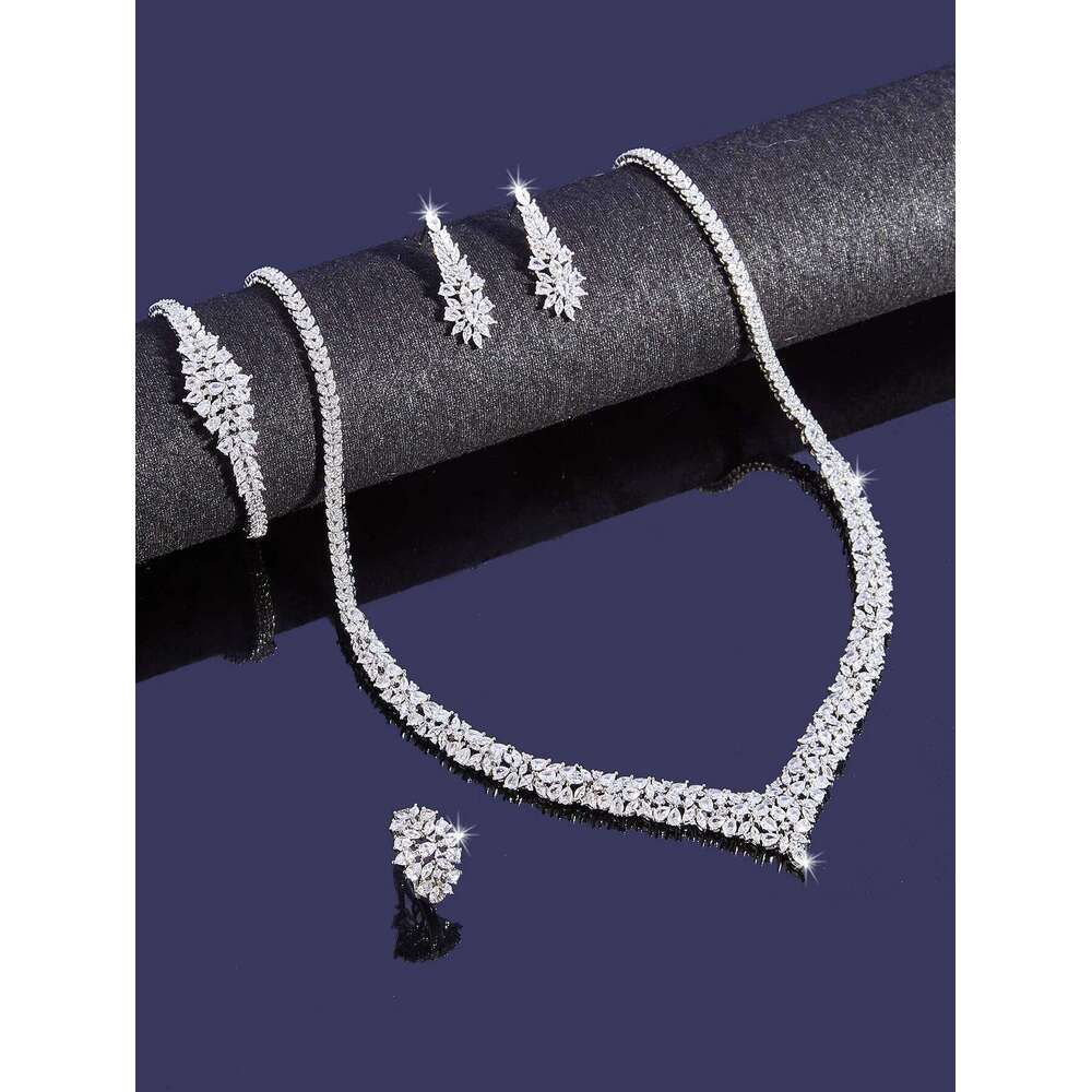 4pcs Bridal Cubic Zirconia For Women Party Luxury Dubai Nigeria CZ Crystal Wedding Jewelry Sets Z260313