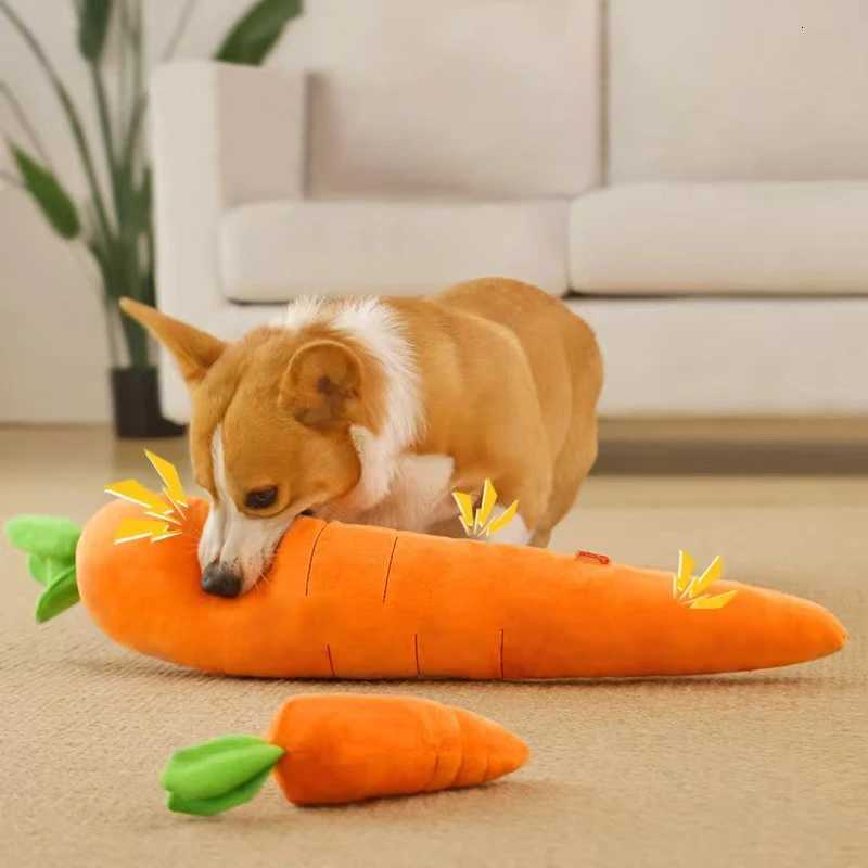 Dog Toy Pet Carrot Plush Toy Vegetable Chew Toy for Small Medium Large Dogs Universal Pet Sound Playing Toy Pet Accessories Y260314