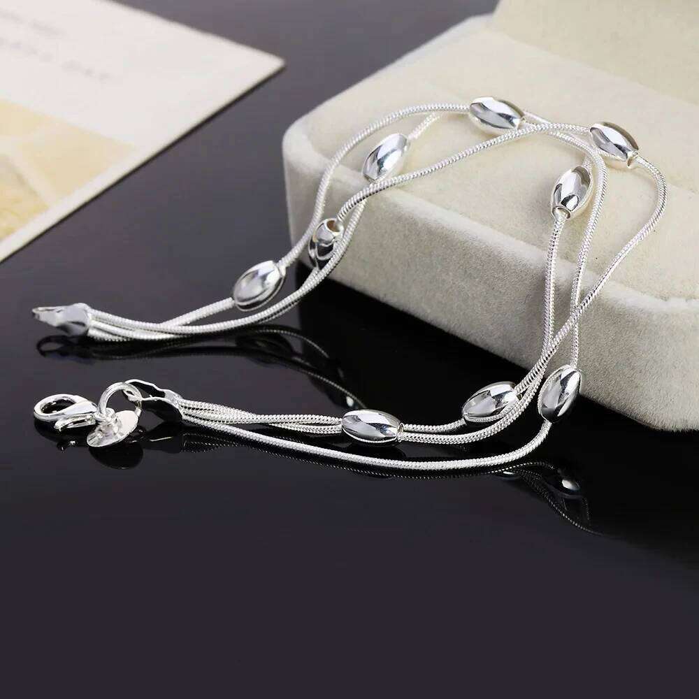 925 sterling silver elegant Snake chain beads Bracelets for women Fashion Party Wedding Accessories Jewelry Christmas Gifts Z260313