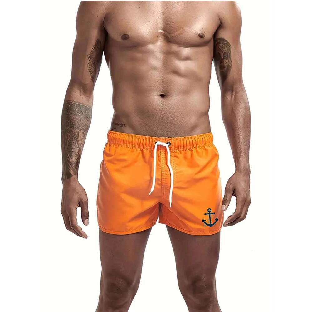 Men's Shorts 2025 Beach Trunks Summer Swim Gym Pants Quick Drying Swimming Homme Surf Ventilate Drawstring Fashion Casual Daily Z260314
