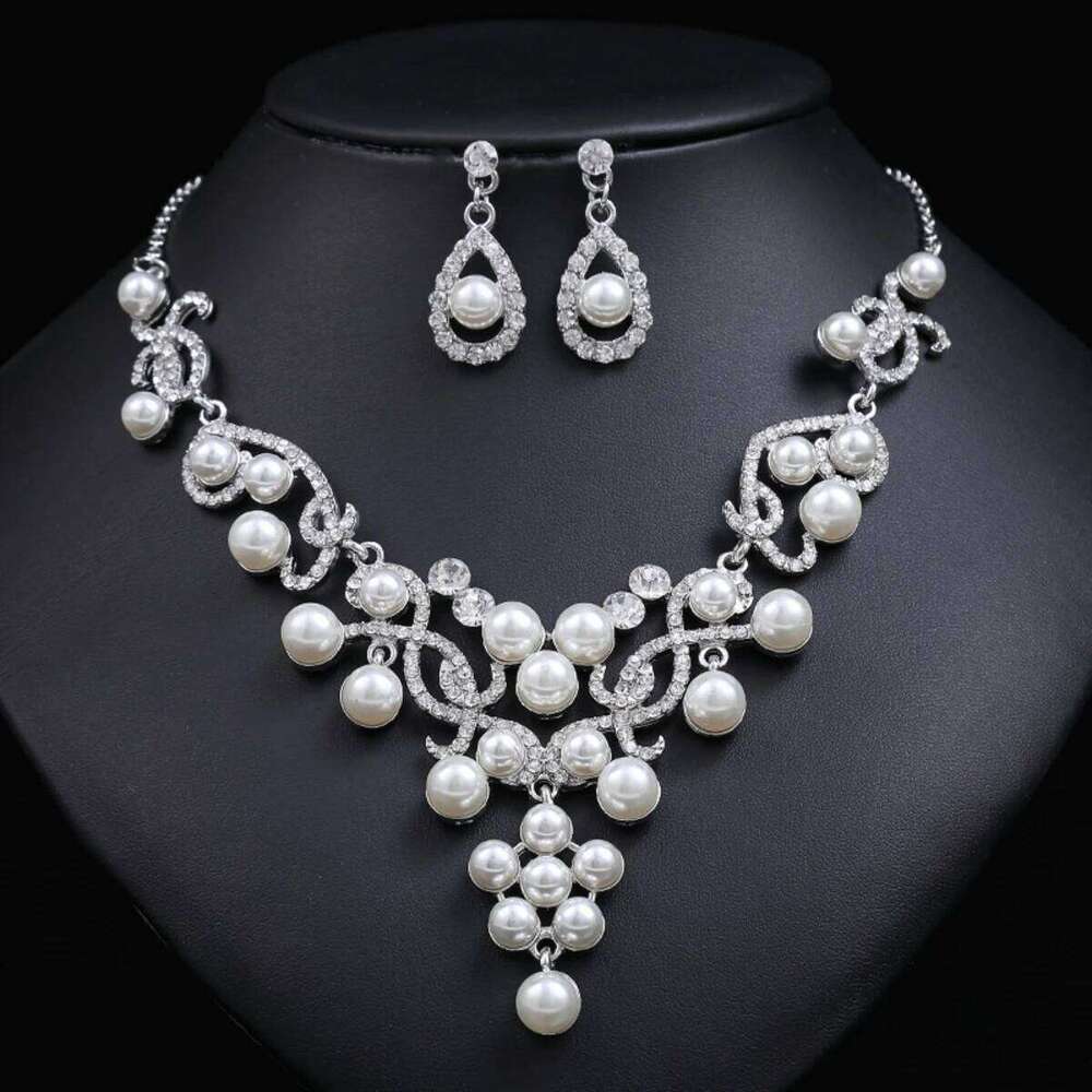 3PC Women's Fashion Season Imitation Pearl Flower Necklace Earrings Jewelry Set Wedding Date Party Holiday Gift-8916 Z260313