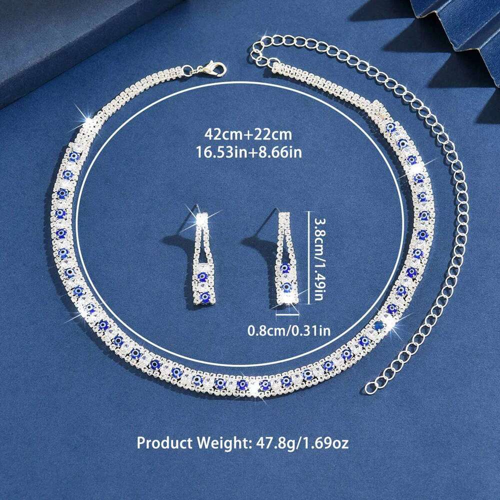 Design sense is slim, super shiny, simple and atmospheric necklace earrings two-piece set for birthday dress with accessories Z260313