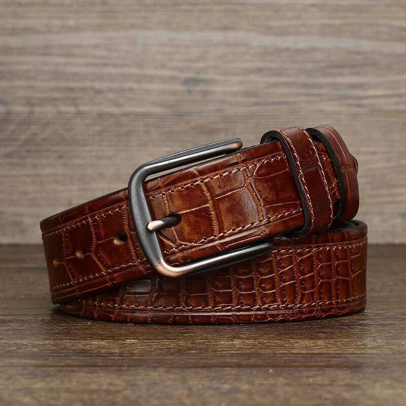 New Style Fashion Luxury Cowhide Design Men Belt Genuine Leather Individuality Pin Buckle Jeans Belts For Men's Z260226