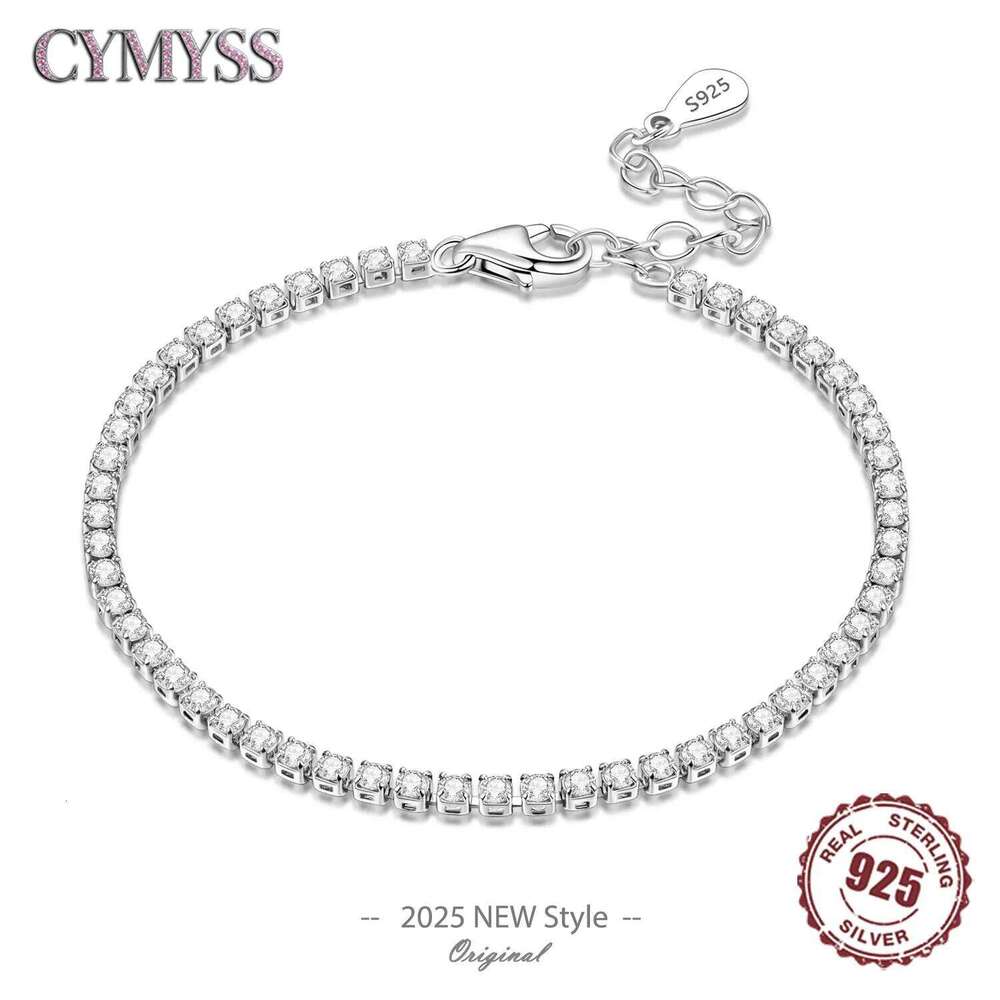 Original 925 Sterling Silver Zirconia Tennis Chain Bracelet for Women Adjustable Gold Color Hot Sale Ideal Birthday Party Gift Z260313