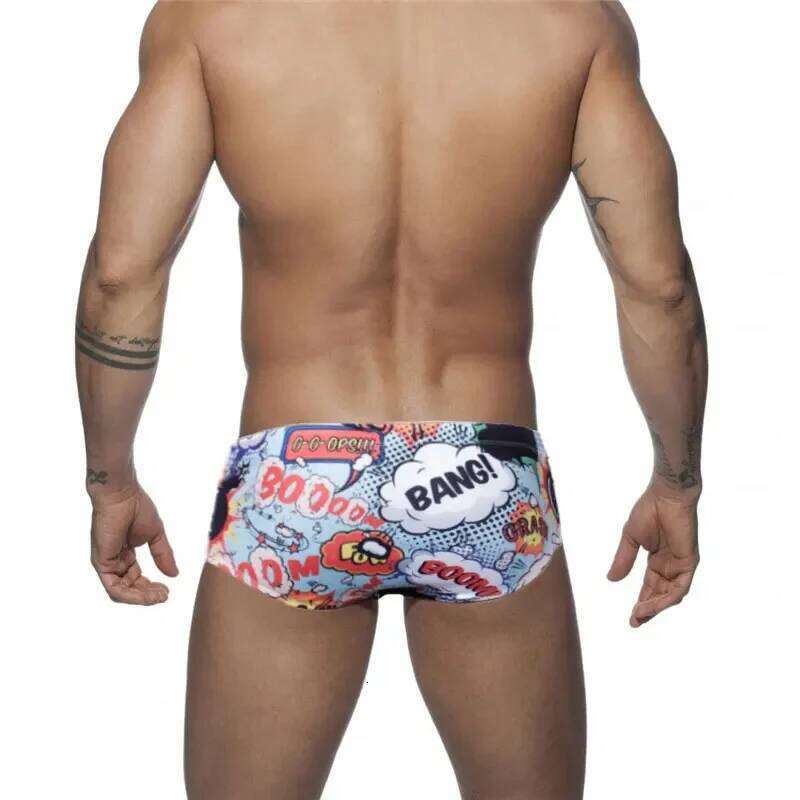 Mens Sexy Bikini Swim Boxer Briefs Short Swimwear Men Swimming Surffing Trunks Jammer Beach Shorts Beachwear Male Surf Swimsuit Z260314