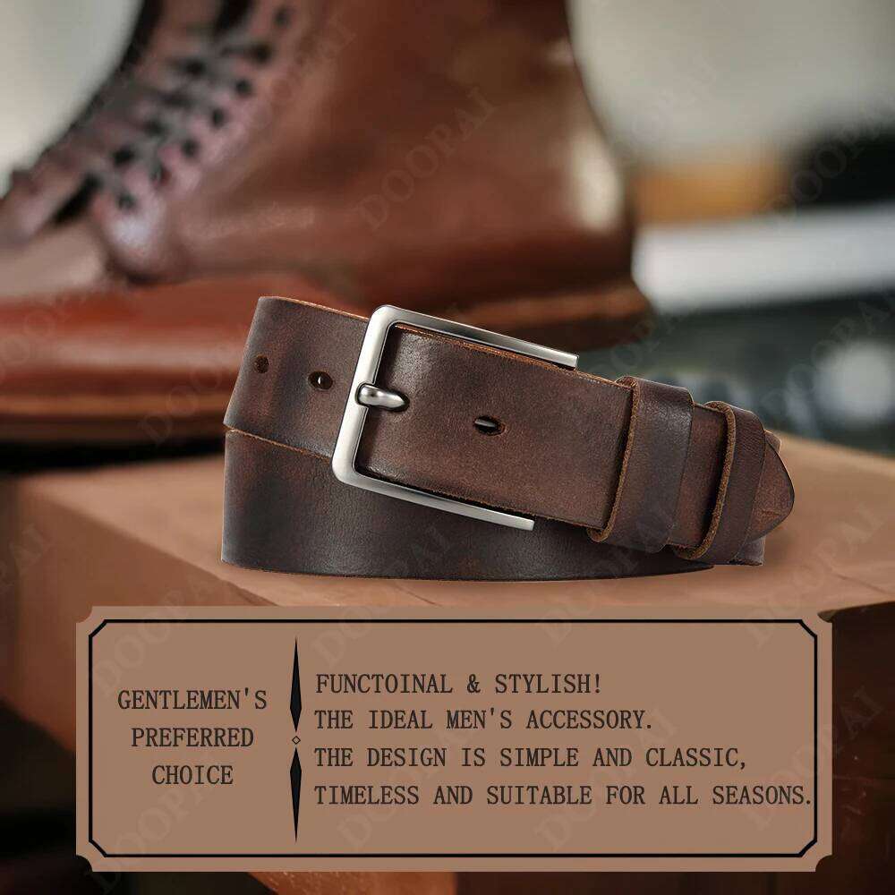 Antique Metal Needle Buckle High-quality Top Layer Cowhide Men's Casual Belt with Multiple Colors To Choose Z260226