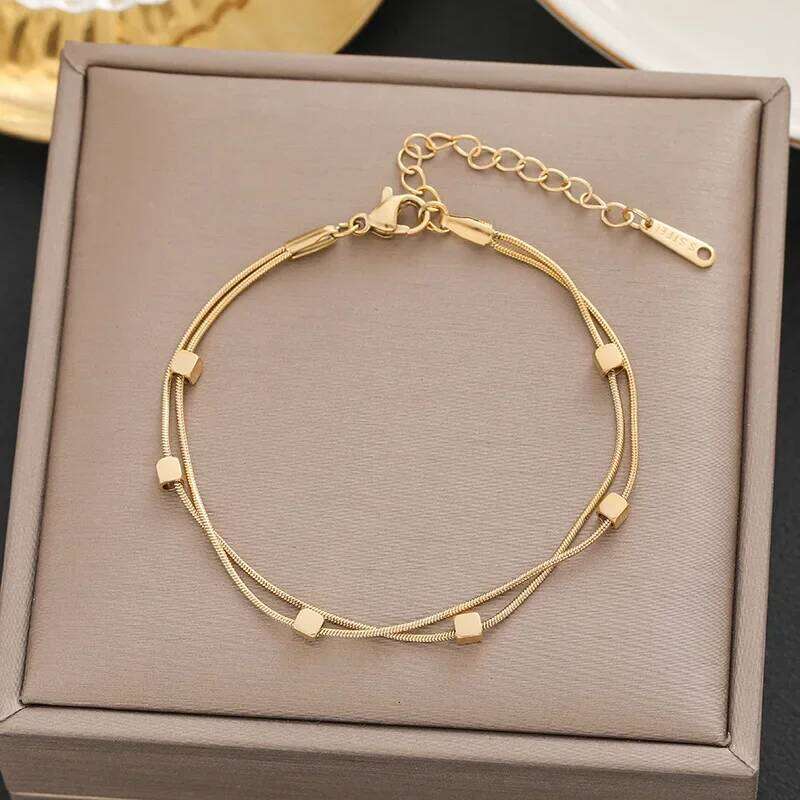 18k Gold Shiny Zircon Flower Bracelet for Women Girl Korean Temperament Exquisite Jewelry Gifts 925 Sterling Silver Plated Z260313